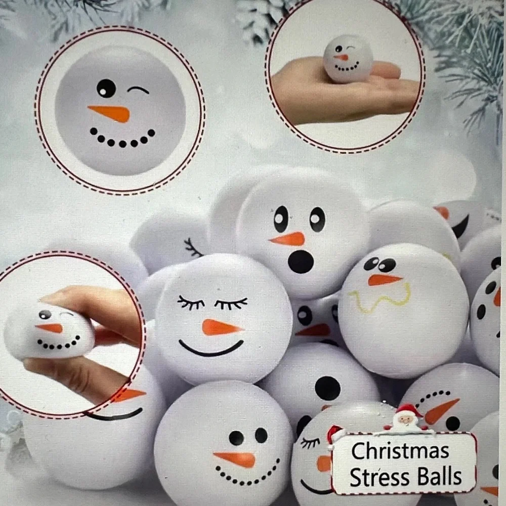❣️5|$25❣️ Last set 5 Snowman Christmas Stress Balls - White. 🆕